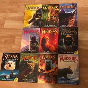 10 Erin hunter warriors and seekers cat paper back books